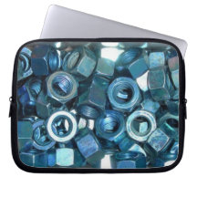 BLAUES METALLISCHES NUSS-BOLZEN-FOTO LAPTOP COMPUTER SCHUTZHÜLLE