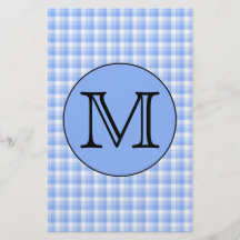 Blaues Monogramm-Karo-Muster. Kundenspezifischer B Flyer