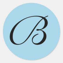 Blaues Monogramm-persönliches Siegel Sticker