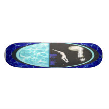 blaues Oktober-Skateboard Skateboardbretter