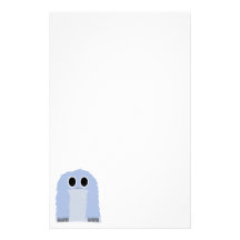 Blaues Pelzmonster-Briefpapier Individuelle Büropapiere
