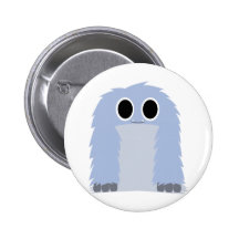 Blaues Pelzmonster Button