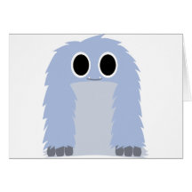 Blaues Pelzmonster Grußkarte