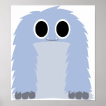 Blaues Pelzmonster-Plakat