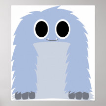 Blaues Pelzmonster-Plakat
