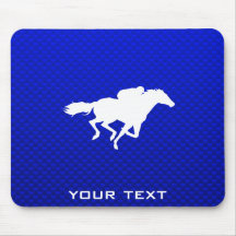 Blaues Pferderennen Mousepad