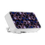 Blaues Retro Quadrat-Muster Reise Lautsprecher