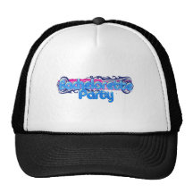 blaues rosa bachelorette wedding Brautparty-Party Retrokultcap