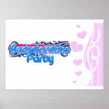 blaues rosa bachelorette wedding Brautparty-Party Poster