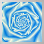 Blaues Rosen-Spirale-Plakat