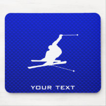 Blaues Schnee-Skifahren Mousepads