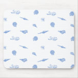 Blaues Seashells und Starfish mousepad