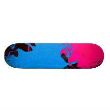 Blaues und rosa Grungy Strudel-Skateboard Personalisierte Skateboards