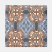 Blaues und rosa Kaleidoskop Magnete