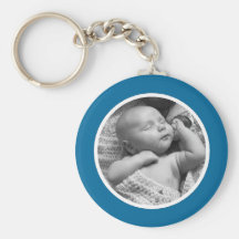 Blaues und weißes Foto Keychain Schlüsselbänder
