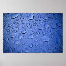 Blaues Wasser-Tröpfchen gemasert Plakat