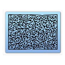 Blaues Wirbels-Labyrinth Postkarten