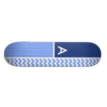 Blaues Zickzack Muster Skateboarddeck