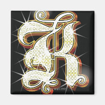 Bling Alphabet K Magnete