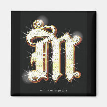 Bling Alphabet M Kühlschrankmagnete