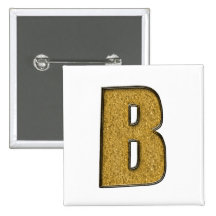Bling Gold B Anstecknadelbutton