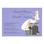 Blonde Braut-Brautparty-Einladungs-lila Grau