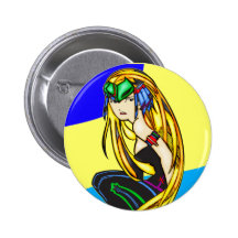 Blonde Schönheit Button