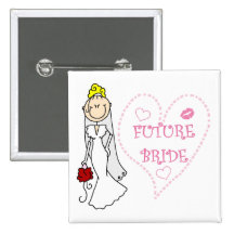 Blonde zukünftige Braut-T-Shirts und Geschenke Button