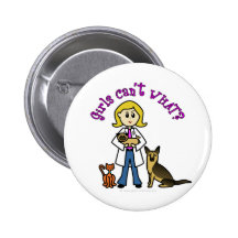 Blonder weiblicher Tierarzt Anstecknadelbutton