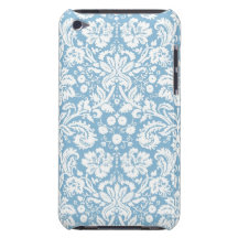Blue fancy damask pattern iPod touch cover
