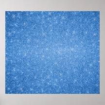 Blue glitter stars poster