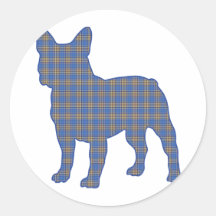 blue_plaid_ runde sticker
