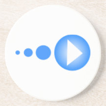Blue Play Button Drink Coaster