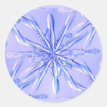 blue_snowflake runde aufkleber