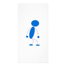 Blue Stick Figure Mad Photo Card