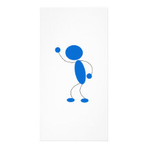 Blue Stick Figure Yelling Photo Card