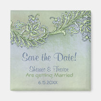 Blue Whisper Floral - Save the Date magnete