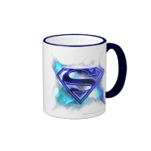 Blue-White Crystal Superman Logo Mug