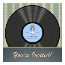 Bluegrass-Vintage Vinylaufzeichnungs-Party Einladu