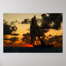 Bluenose Sonnenuntergang Plakate