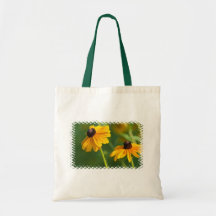 Blühende schwarze mit Augen Susans Budget-Tasche