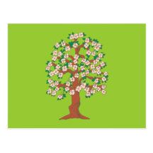 blühender Baum blooming tree Postkarten