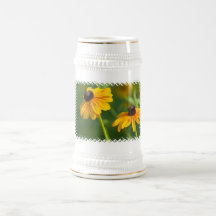 Blühendes schwarzes mit Augen Susans Bier Stein Tee Haferl