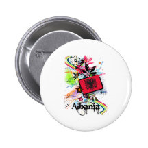 Blume Albanien Anstecknadelbutton