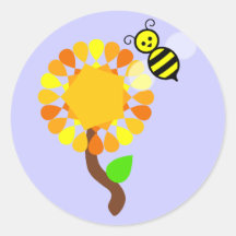 Blume Biene Frühling flower bee spring Runder Aufkleber