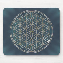 Blume des Lebens / Flower Of Life | silver radial Mousepad