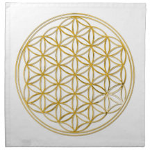BLUME DES LEBENS - Gold Bedruckte Servietten