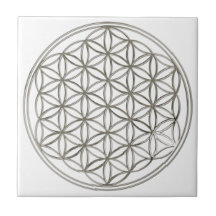 BLUME DES LEBENS - Silber Kachel