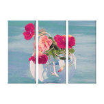 Blume mit Vase ausgedehntem Leinwand-Druck Leinwanddruck