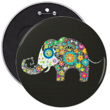 Blumen-Elefant mit Diamant-Bolzen Anstecknadelbutton